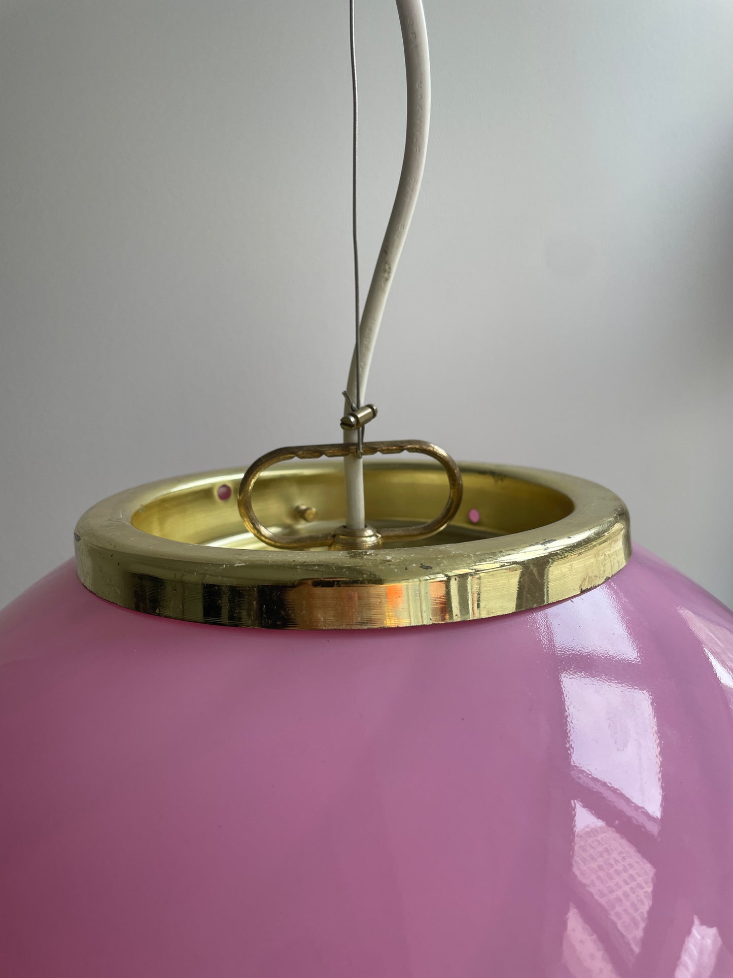 Bubblegum Murano pendel i klassisk swirl, 40 cm