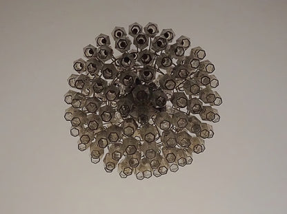 Murano chandelier | Poliedri | 140 glass | Smoked