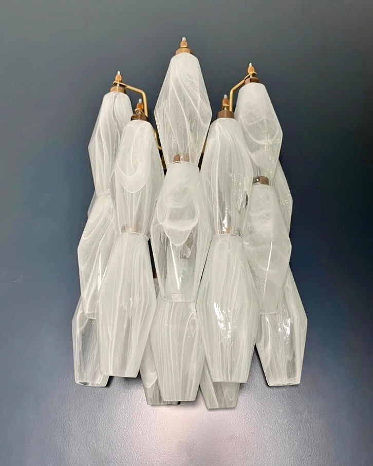 Murano wall lamp | Poliedri | White alabaster