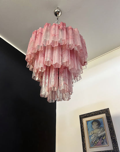 Murano chandelier | Tuber | 48 glass | Pink alabaster glass 