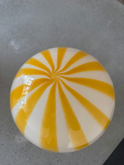 Yellow 'Solero' Murano striped pendant light, 30 cm - 2nd quality