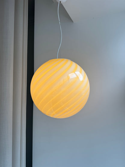 Stor gul Murano loftlampe, 40 cm