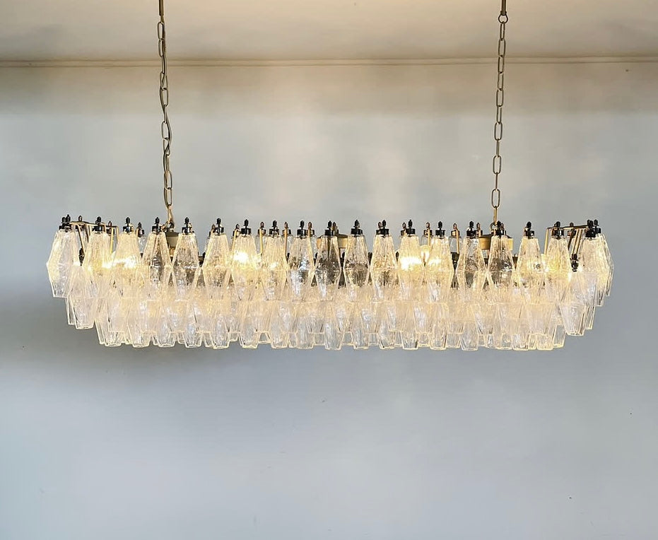 Murano chandelier | Poliedri | 138 glass | Clear