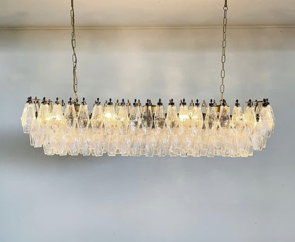 Murano chandelier | Poliedri | 138 glass | Clear