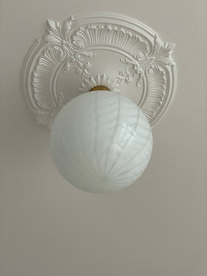 Hvid Murano peacock loftlampe, 40 cm