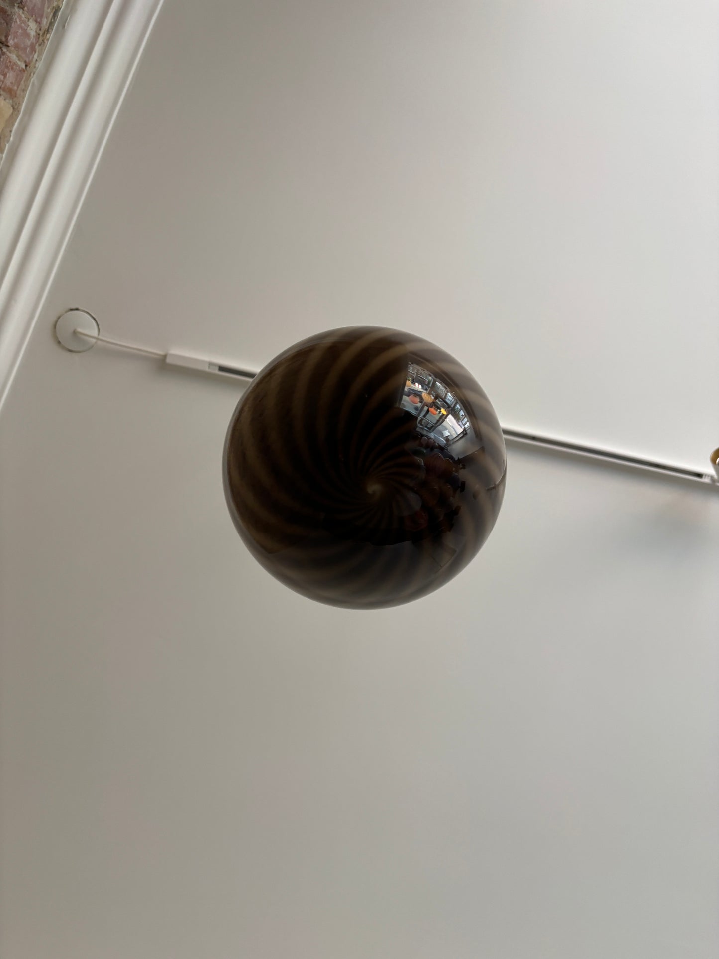 Brun Murano pendel, 20 cm