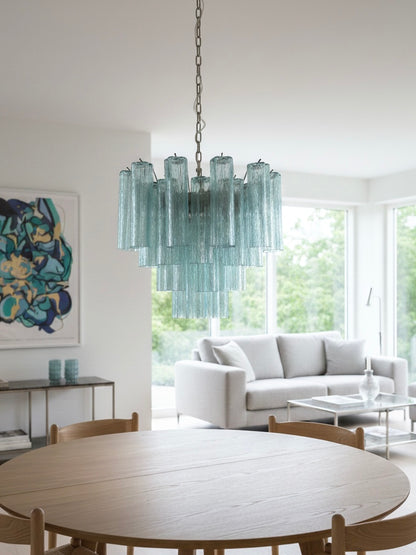 Murano lysekrone | Tuber | 36 glas | Blå