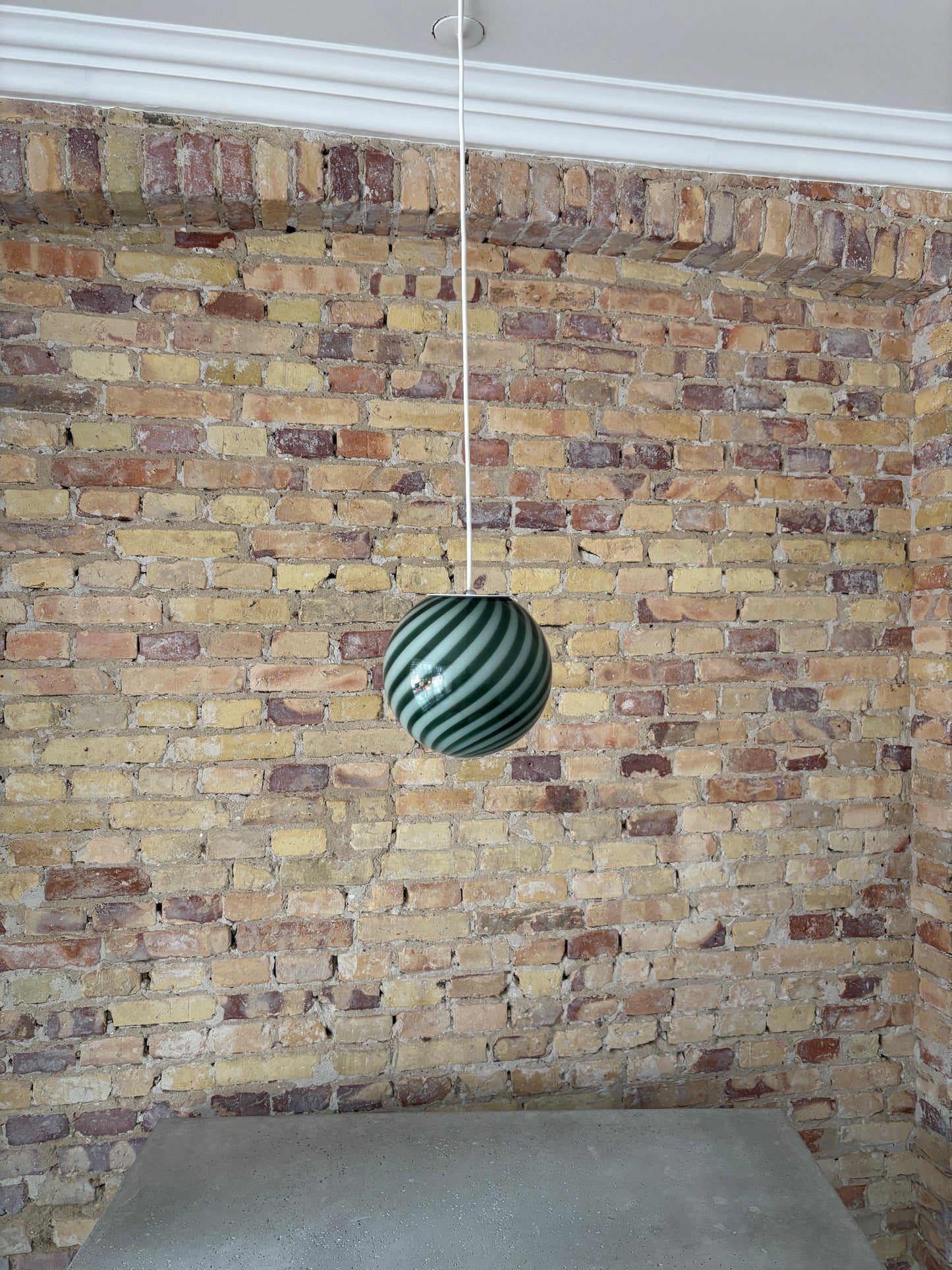 Mørkegrøn Murano pendel, 20 cm