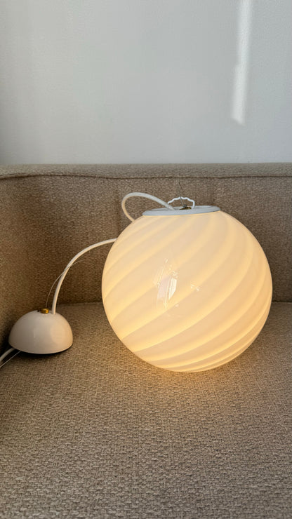 White vintage Murano pendant lamp, 25 cm