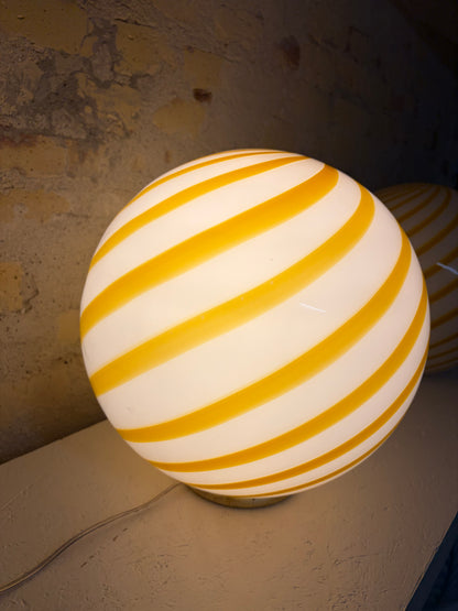Murano candy loftlampe med gul swirl, 30 cm - 2. sortering