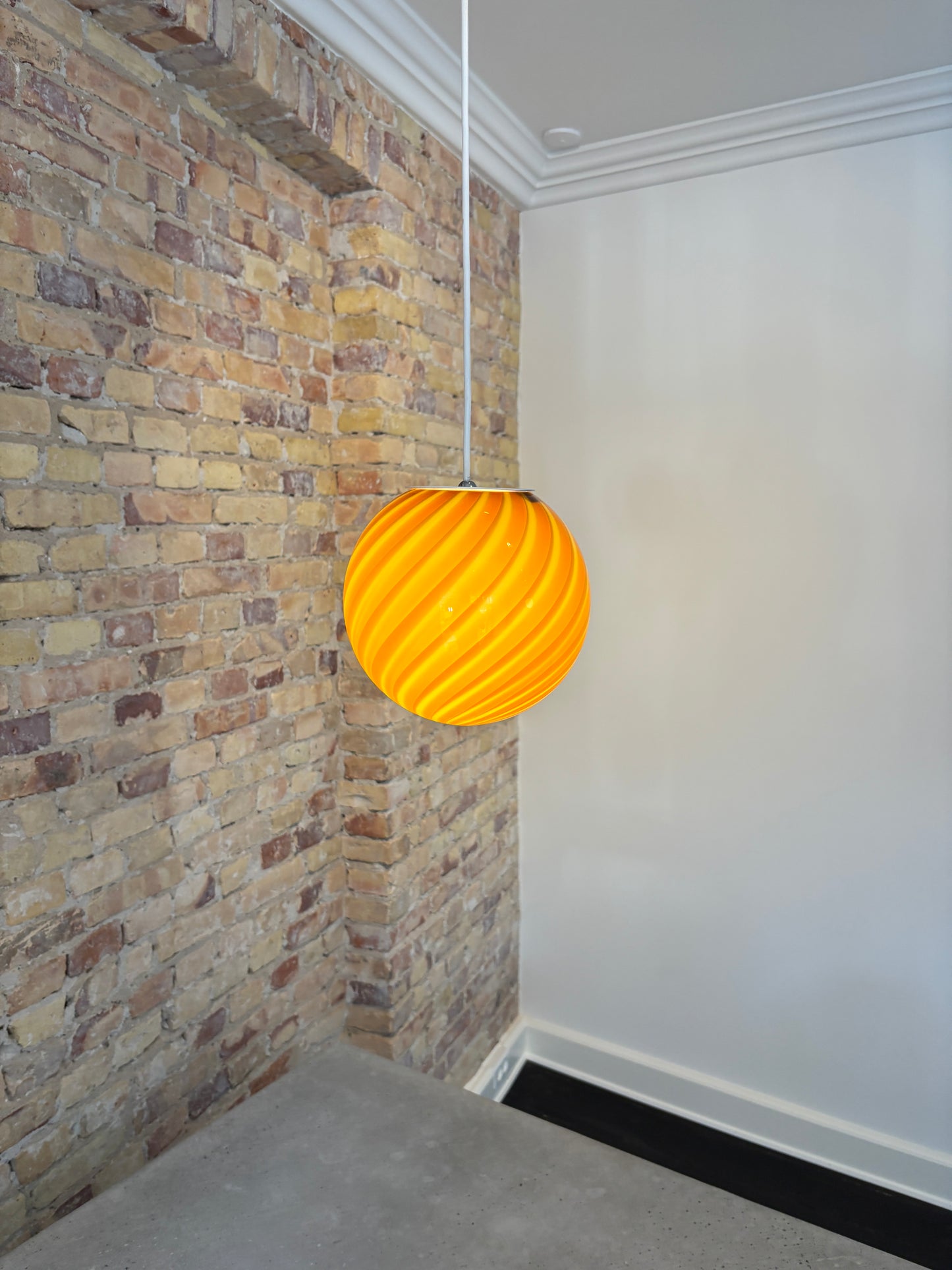 Amber/dark yellow Murano pendant light, 20 cm