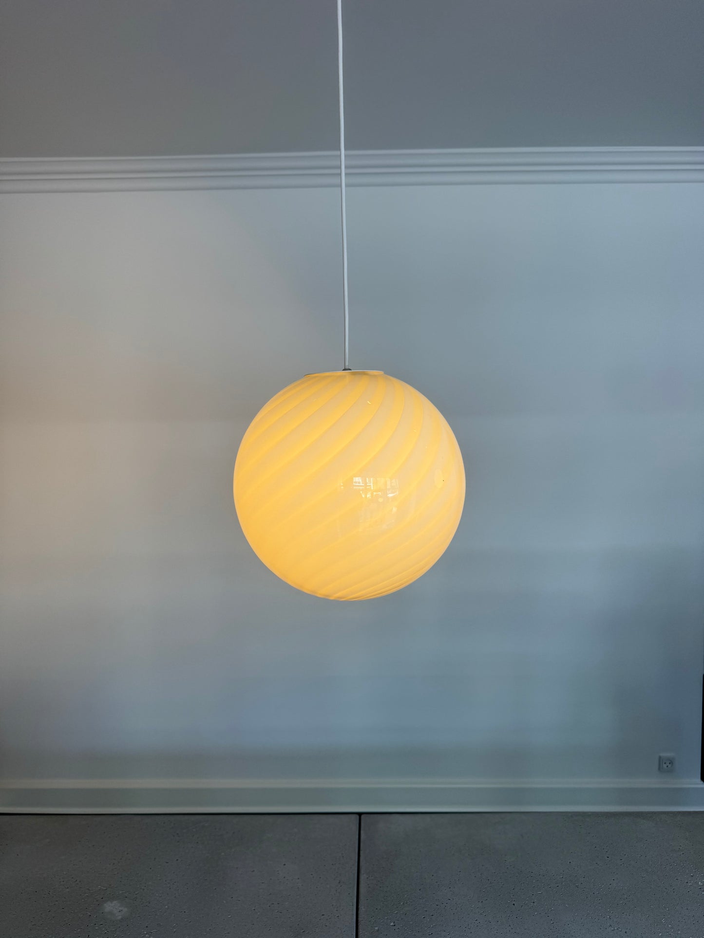 Gul candy Murano pendel, 30 cm
