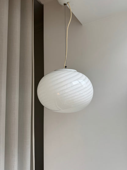 Klassisk hvid Murano pendel, 37 cm