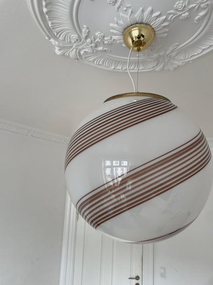 Vintage Murano pendant with brown swirl, 40 cm