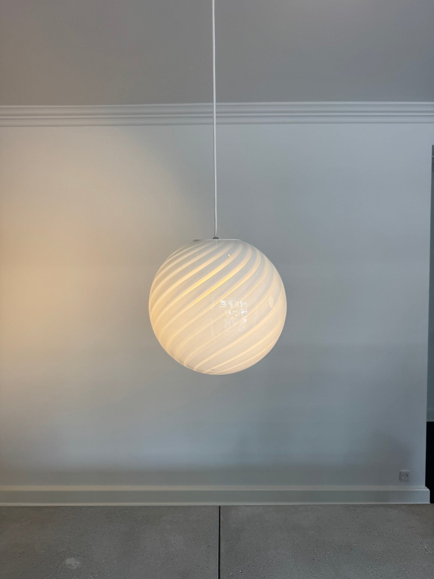 Lyseblå Murano pendel, 30 cm