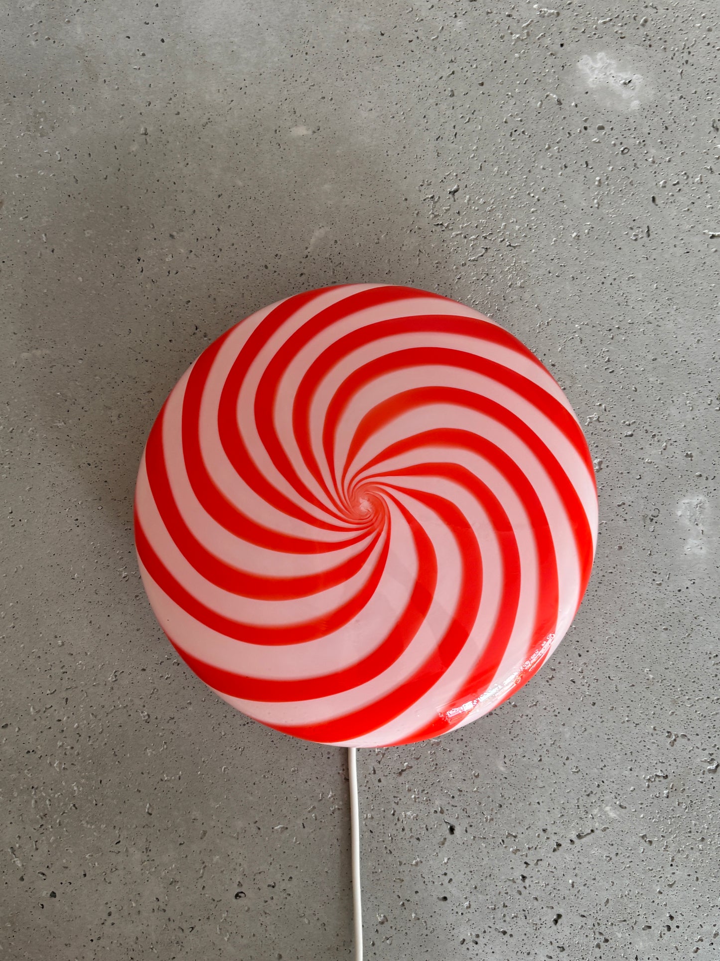 Rød swirl Murano plafond, 30 cm