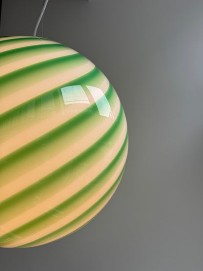 Green Murano candy ceiling lamp, 40 cm