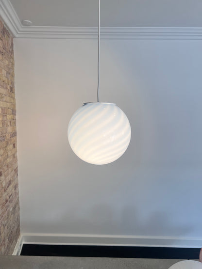 Blue swirl Murano pendant lamp, 20 cm
