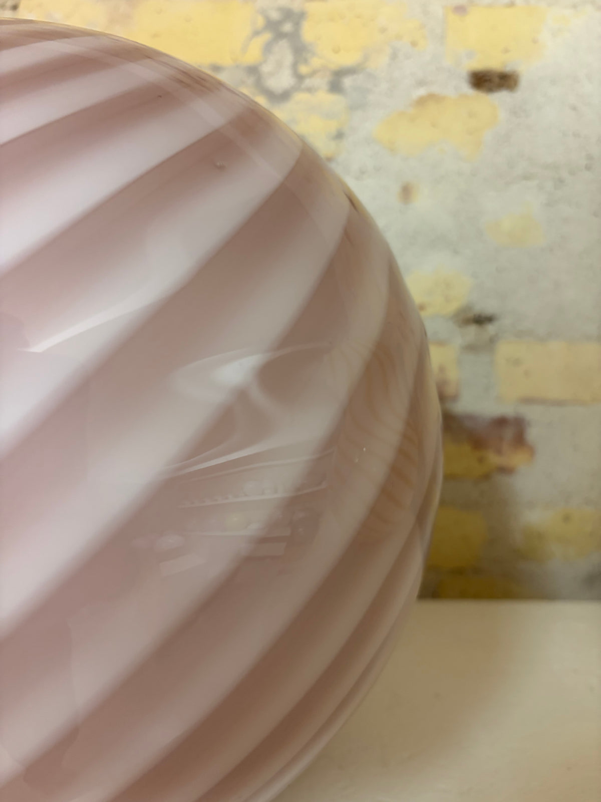 Mørk dusty rose Murano swirl pendel, 30 cm - 2. sortering
