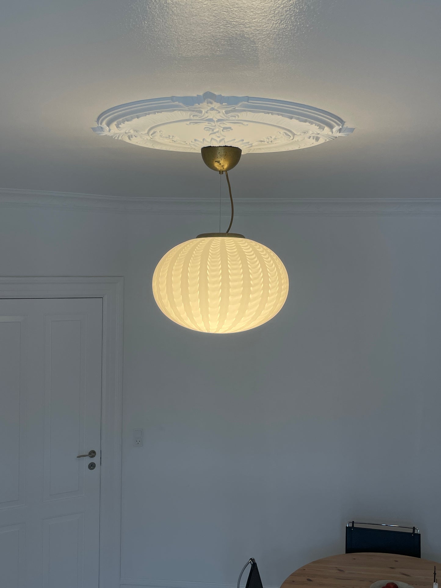 Hvid Murano peacock pendel, 40 cm