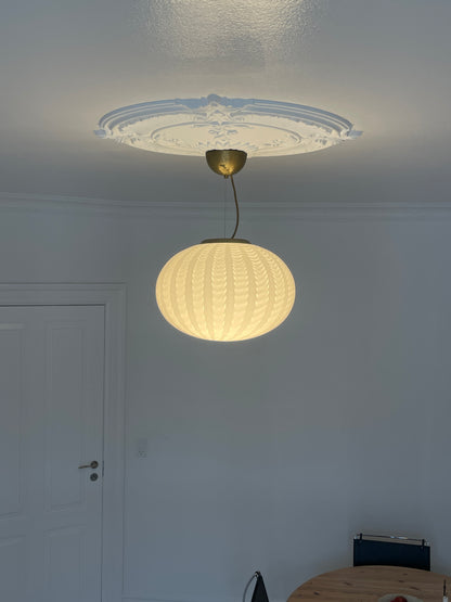 White Murano peacock pendant, 40 cm