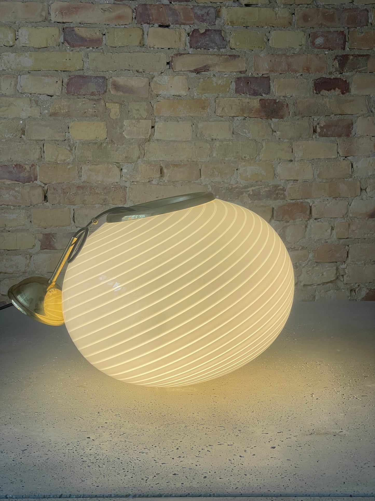 Vintage Murano pendel med hvid swirl, 40 cm