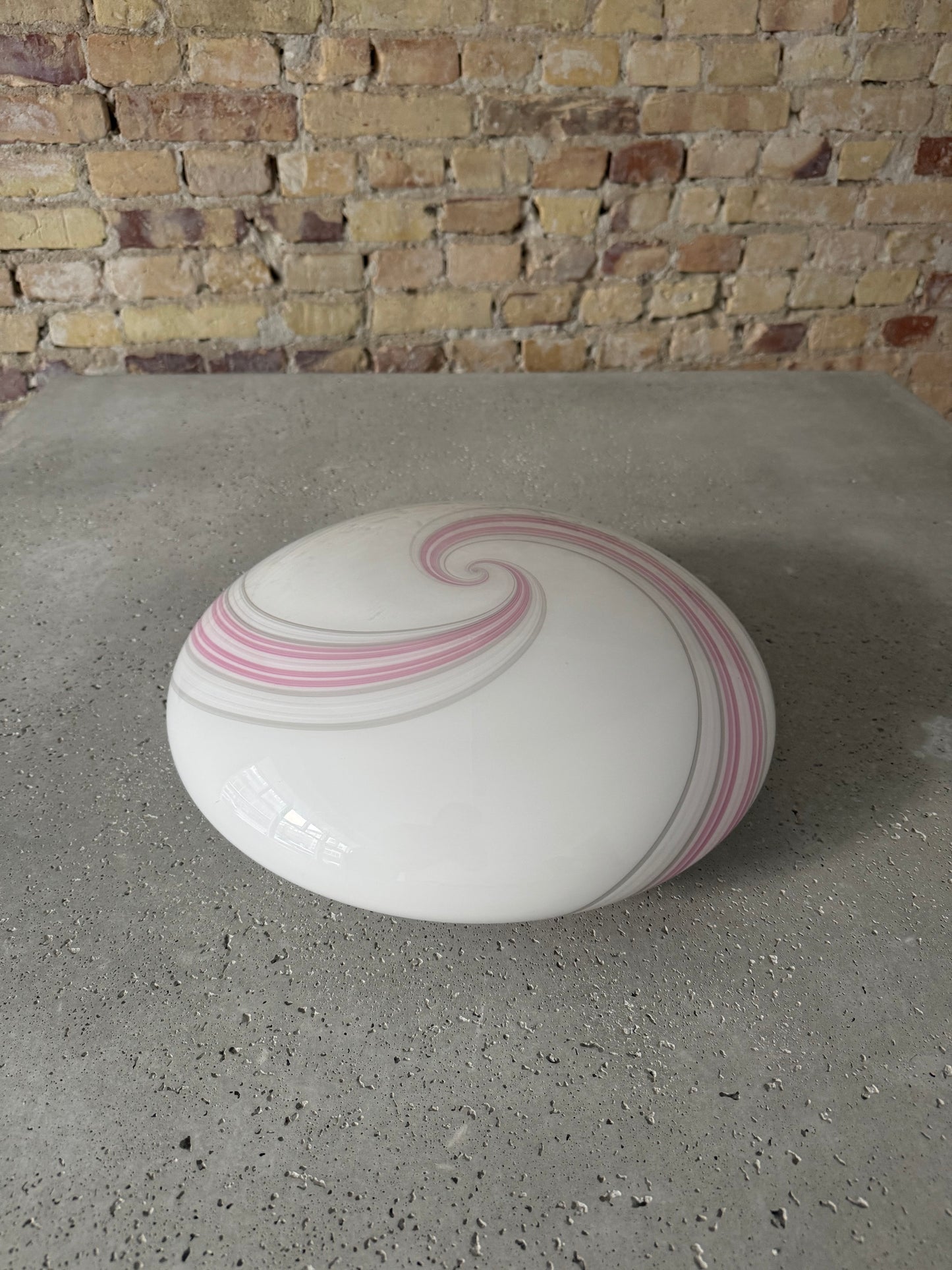Vintage Murano ceiling lamp with pink swirl, 40 cm