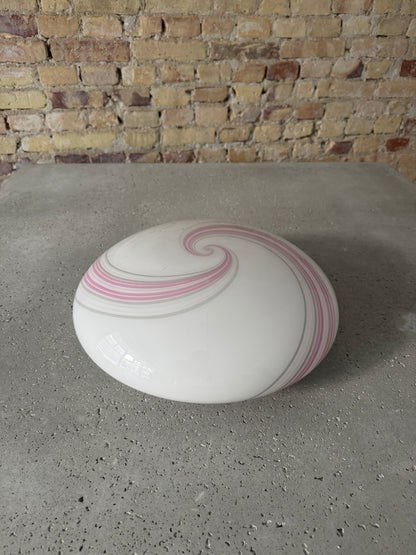 Vintage Murano ceiling lamp with pink swirl, 40 cm