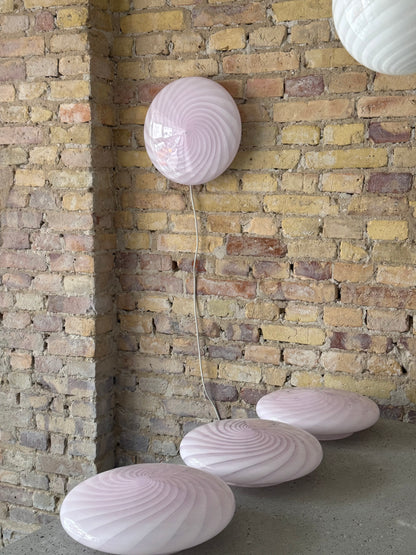 Lyserød Murano plafond, 30 cm