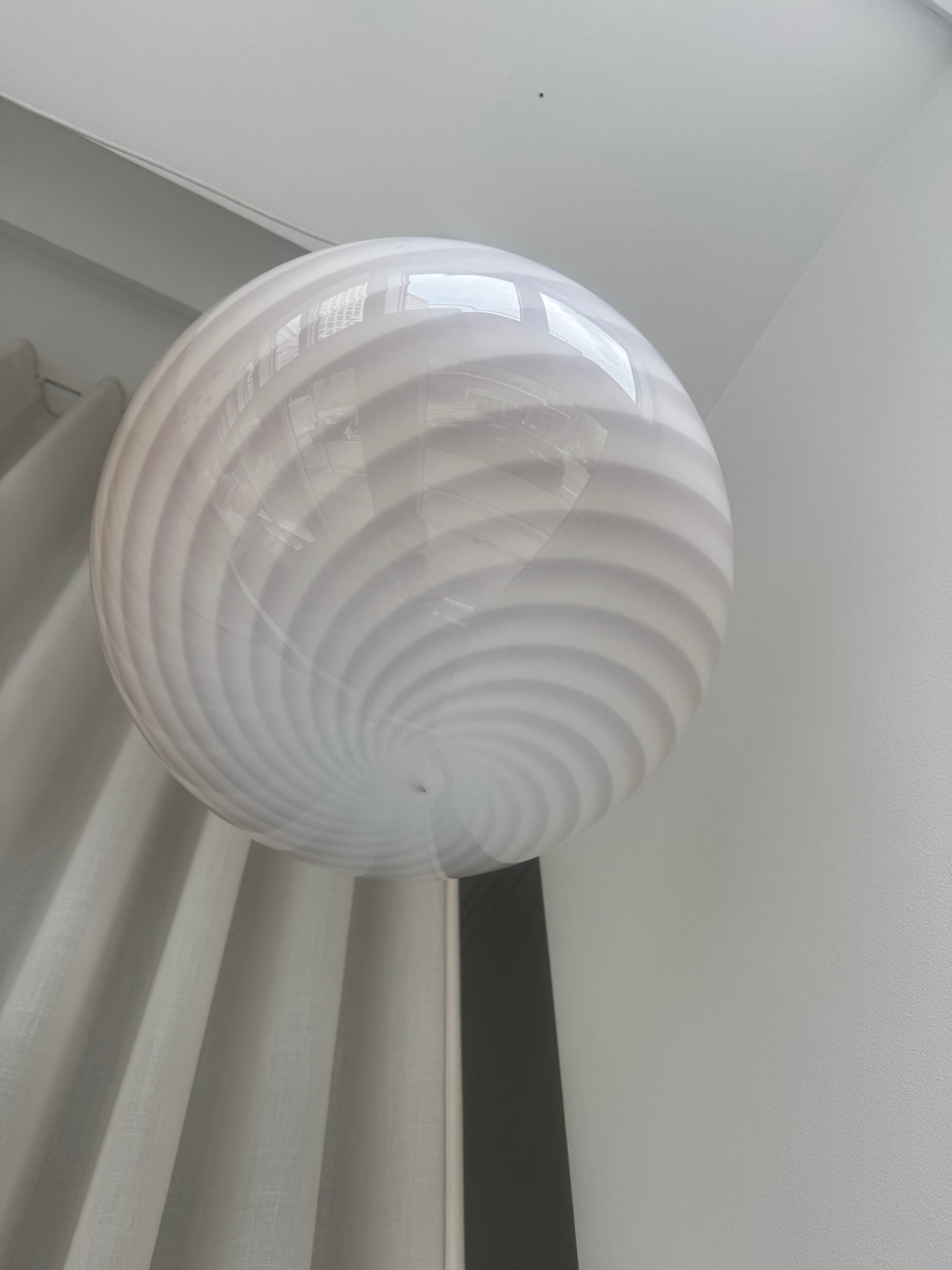 Lysegul/creme Murano pendel, 40 cm