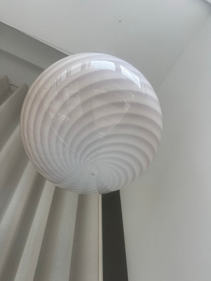 Lysegul/creme Murano pendel, 40 cm