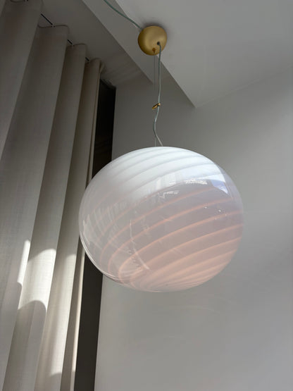 Large yellow Murano ceiling lamp, 40 cm