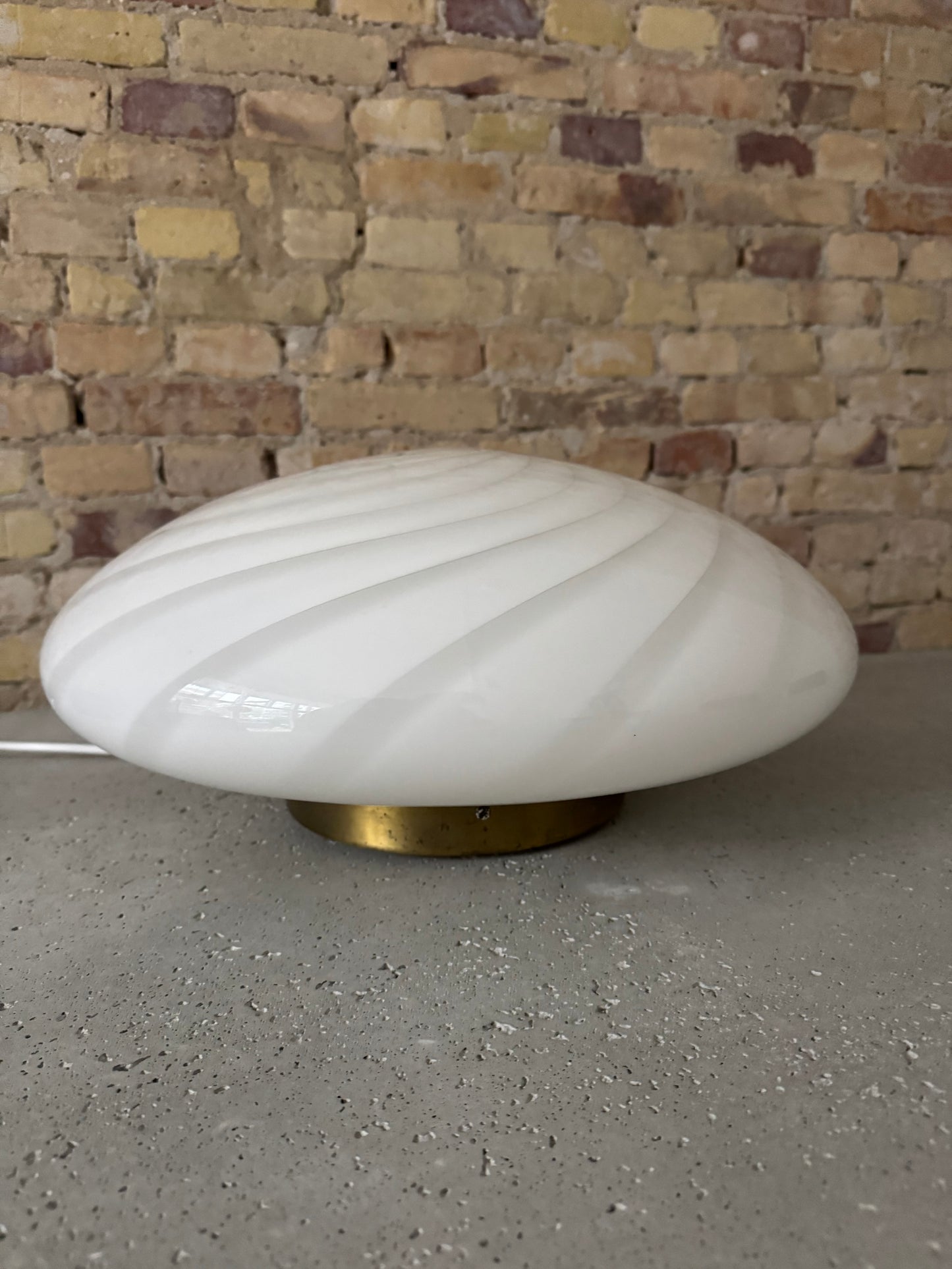 Huge white vintage Murano flush mount, 45 cm