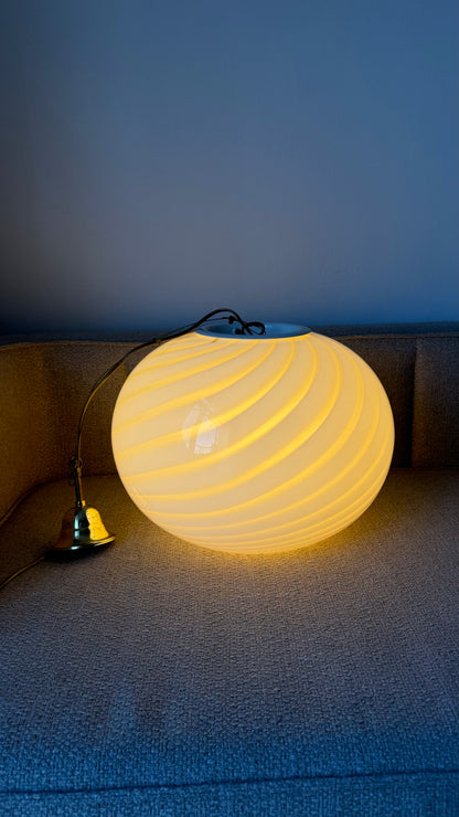 White and yellow Murano pendant lamp, 40 cm