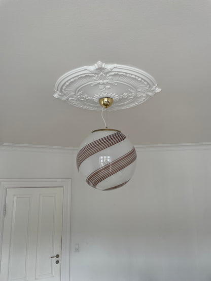 Vintage Murano pendant with brown swirl, 40 cm