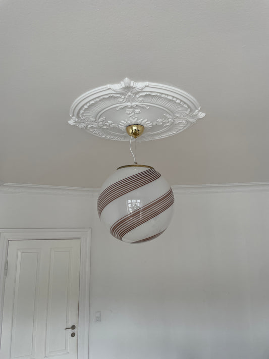 Vintage Murano pendel med brun swirl, 40 cm