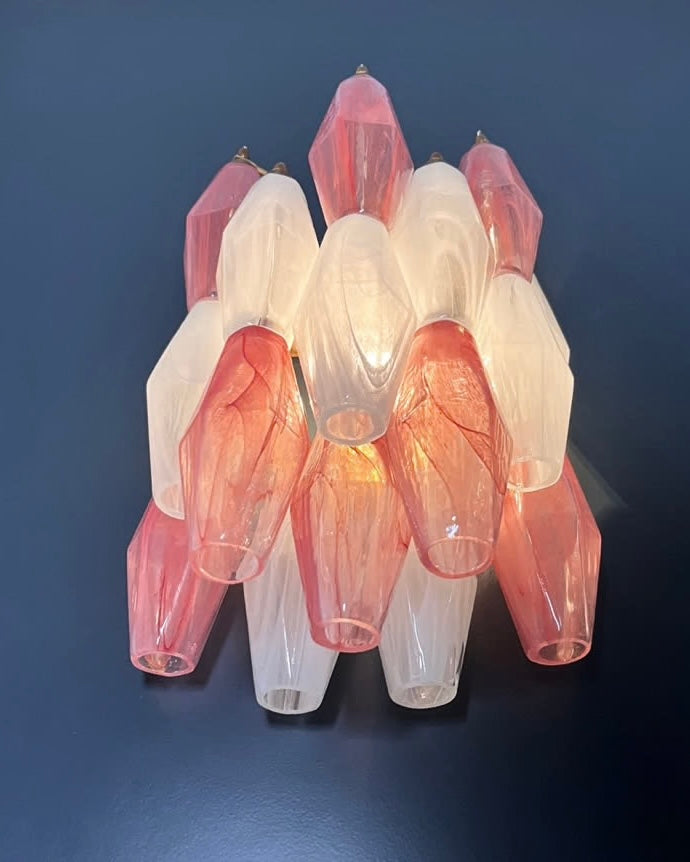 Murano wall lamp | Poliedri | White/pink alabaster