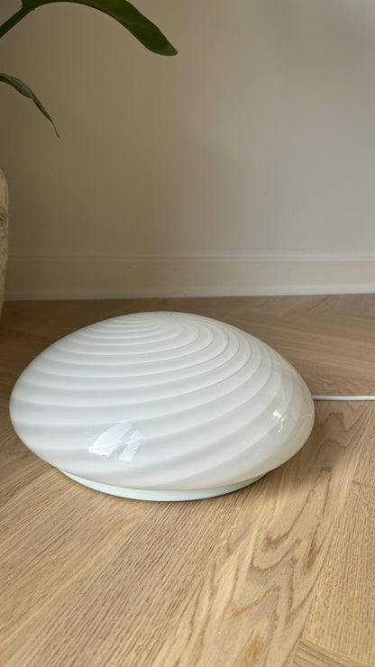 Murano plafond i klassisk hvid swirl, 30 cm