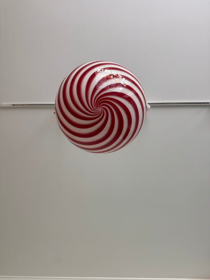 Cherry swirl candy Murano pendant lamp, 30 cm