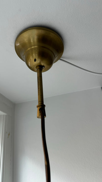 Murano pendant, white and transparent swirl, 40 cm