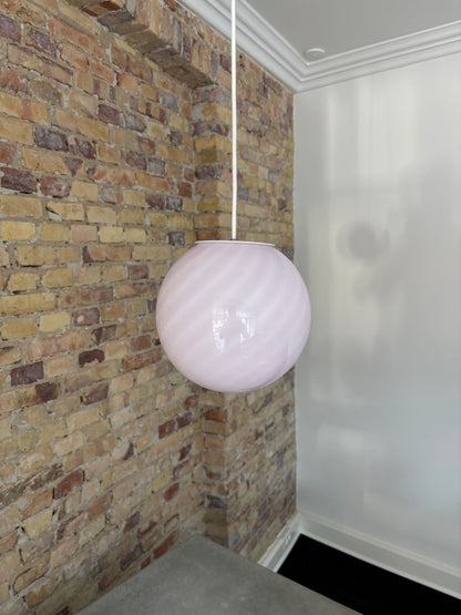Lyserød Murano pendel, 20 cm