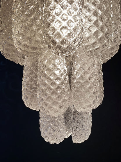Murano lysekrone | Dråber | 75 glas | Hvid/klar