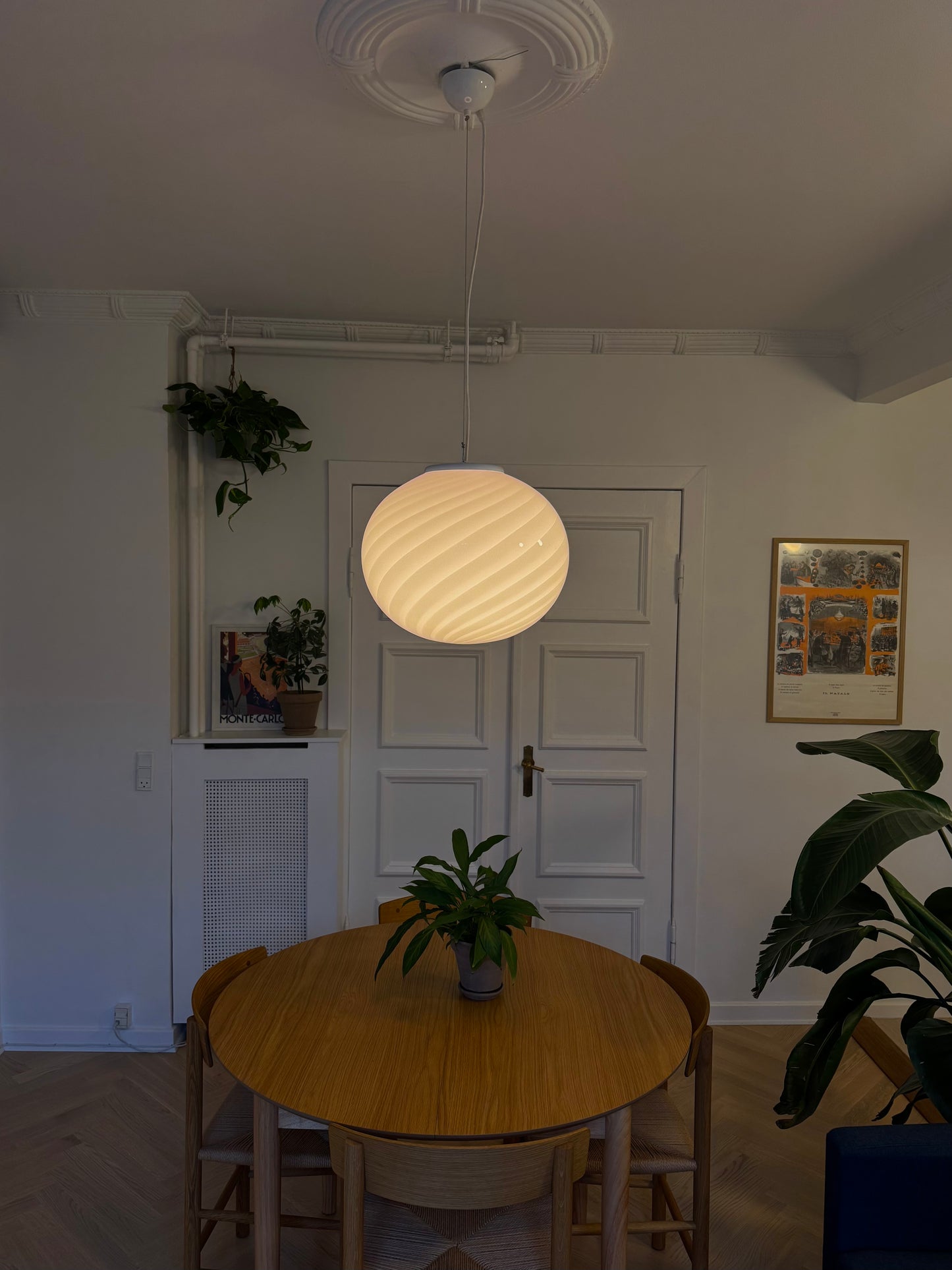 Murano pendant with pink hue, 42 cm