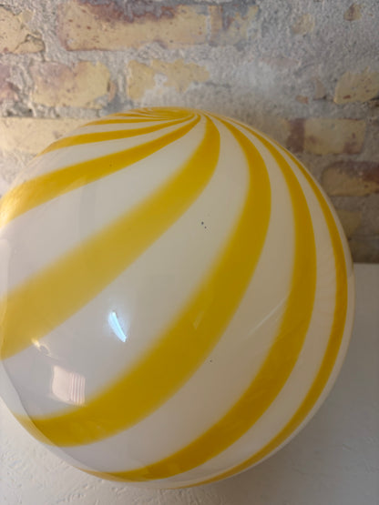 Murano candy loftlampe med gul swirl, 30 cm - 2. sortering