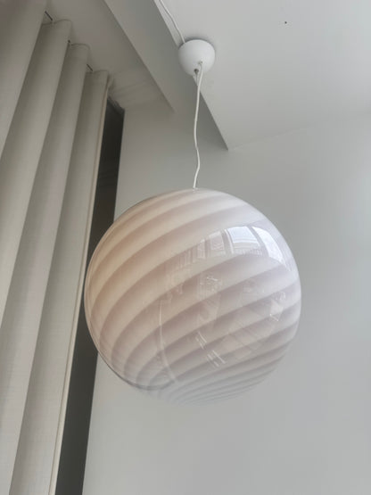 Lysegul/creme Murano pendel, 40 cm