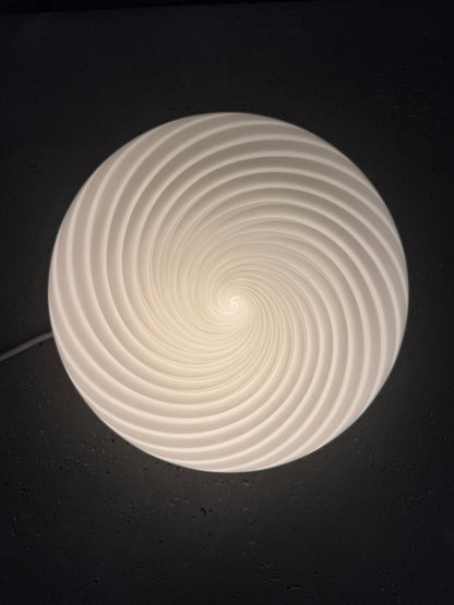 Hvid vintage Murano plafond lampe, 30 cm