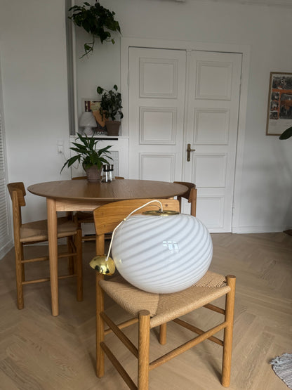 Stor, hvid vintage Murano pendel, 42 cm