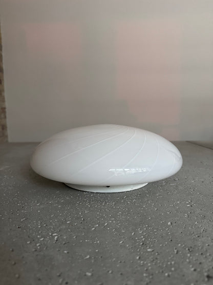 Smuk vintage Murano plafond med hvid swirl, 30 cm