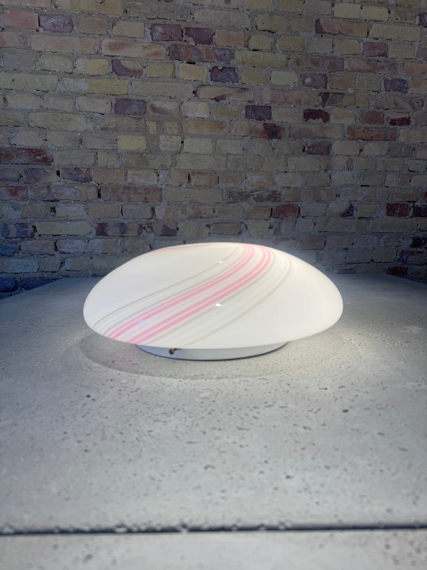 Vintage Murano ceiling lamp with pink swirl, 40 cm