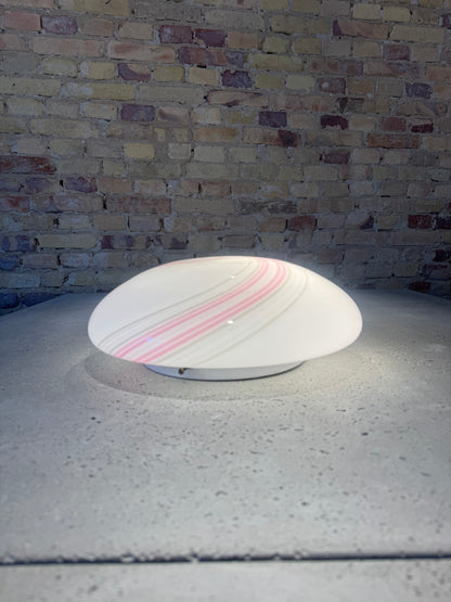 Vintage Murano ceiling lamp with pink swirl, 40 cm